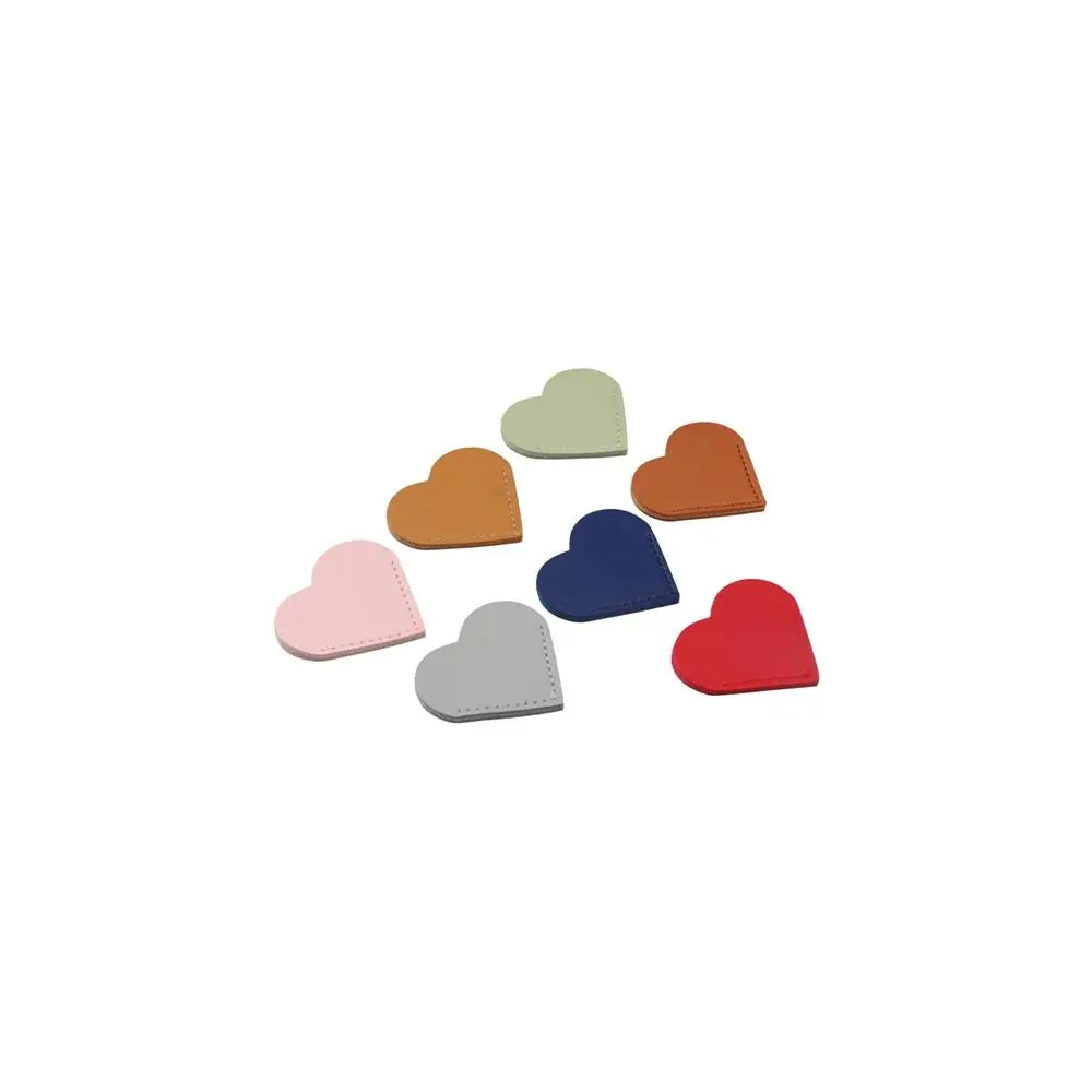 

Mini Heart-shaped Corner Page Marker Multicolor Vintage Book Page Marker Simple Handmade Leather Bookmark Students