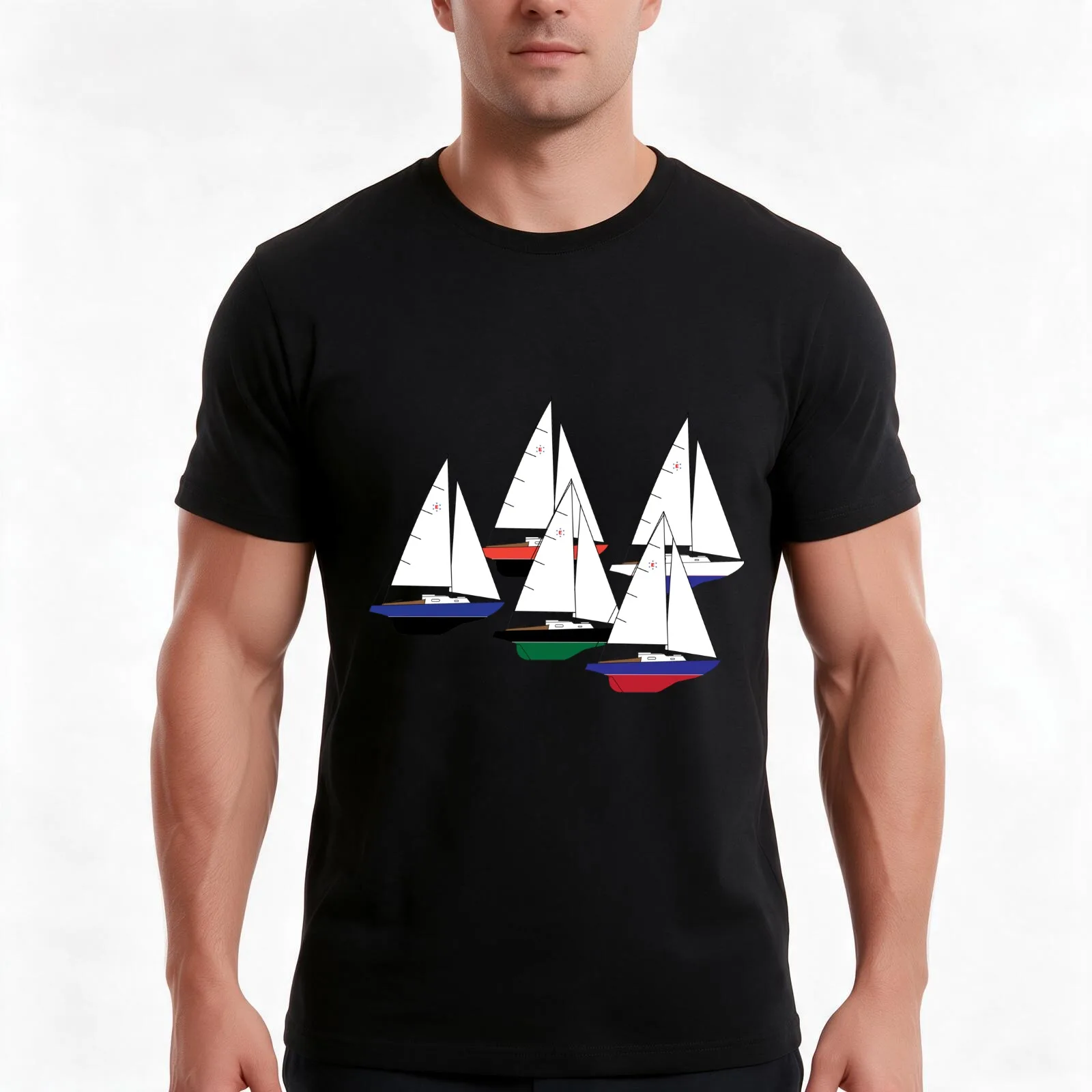 Pearson Ensign Sailboats Racing T-Shirt Summer Casual Cotton Tee Oversized Streetwear Tops Vintage Graphic Print 100% Cotton