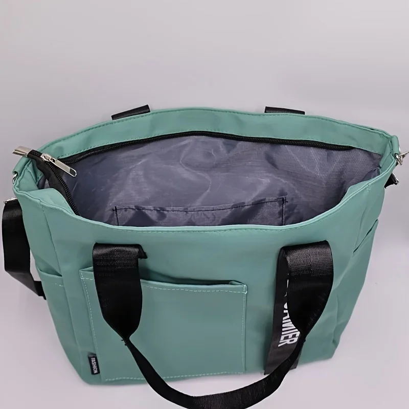 Oxford wasserdichte Handtasche, Umhängetasche für Damen, weiche Tragetasche mit Reißverschluss, mehrere Fächer, Polyesterfutter. – Detail 15