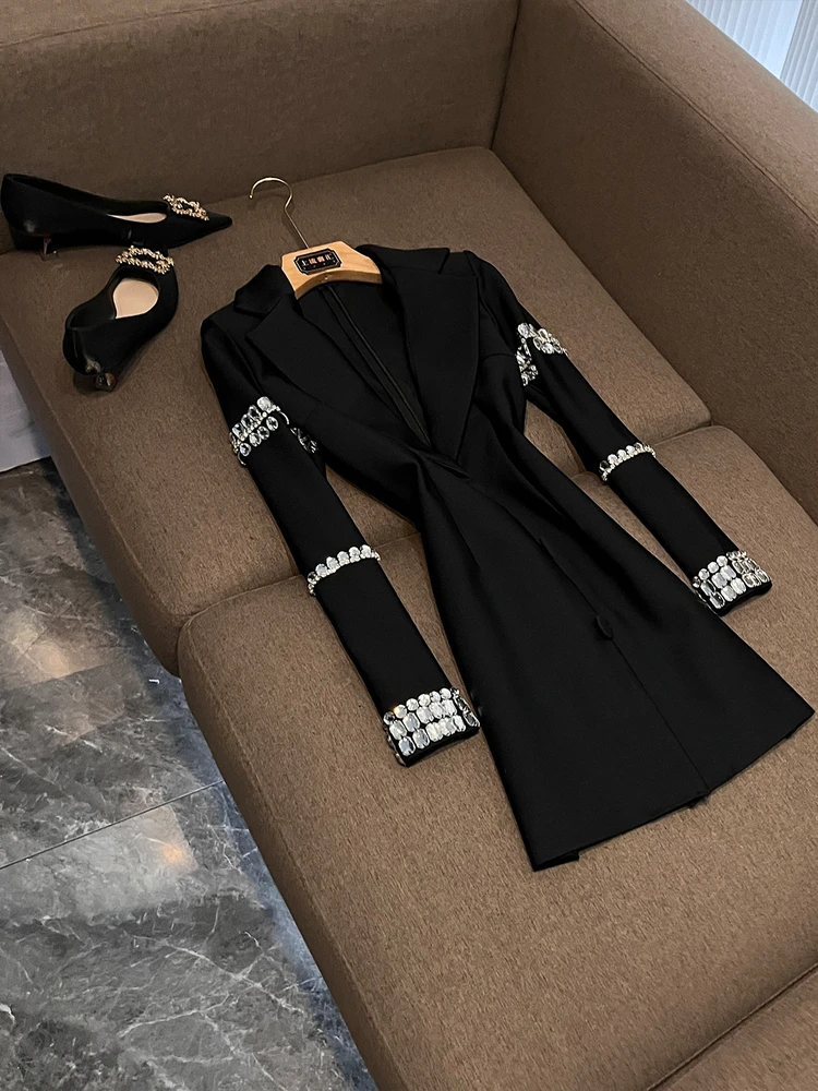 

Ele Tailored Dr Diamond Embellied V-Ne Slim Fit Bodycon Skirt Faionable Winter 2025 Ci Commute High Waist