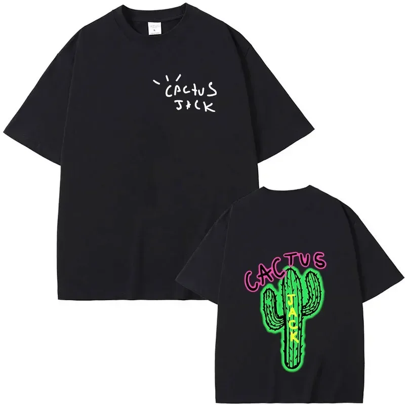 New Luxury Cactus Jack Hip Hop Tshirts Travis 2024 Men's Hip Hop Cotton T-Shirt Streetwear Tee Top