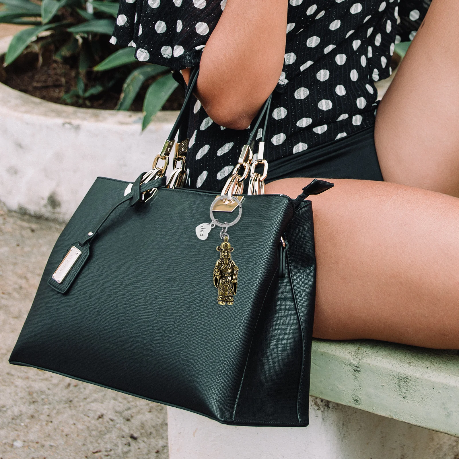 

3Pcs God of Wealth Copper Pendant Chinese Style DIY Crafts Keychain Necklace Bracelet Jewelry Pendant for Unique Handmade Gifts