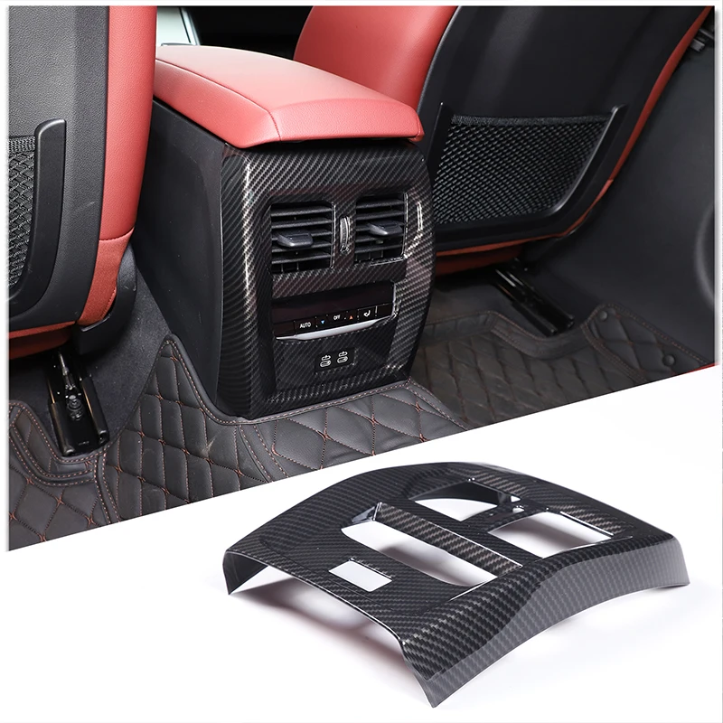 

For BMW 4 Series G22 2020-2022 ABS Carbon Fiber Car Rear Air Conditioning Vent Outlet Frame Cover Trim Accessories