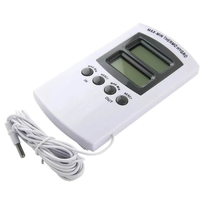 MAX/MIN LCD Thermometer Hygrometer -20℃~70℃ – 2M Cable Sensor Meter for Greenhouse Flower Plant Temperature Humidity