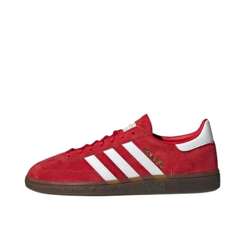 Adidas Originals HANDBALL SPEZIAL Synthetic Leather Wear-resistant Low Top Board Shoes for Men and Women in Red