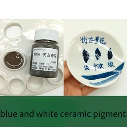 50g/butelka ceramiczne kolory podszkliwne Pigment nietoksyczny zmywalne niebieskie i białe pigmenty profesjonalne narzędzie do kolorowania ceramiki