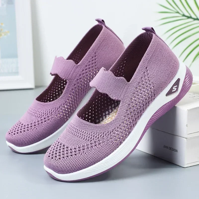 

Summer New Thick-soled Soft-soled Solid-color Sports Shoes Breathable Multi-functional Running Casual Women's Shoes