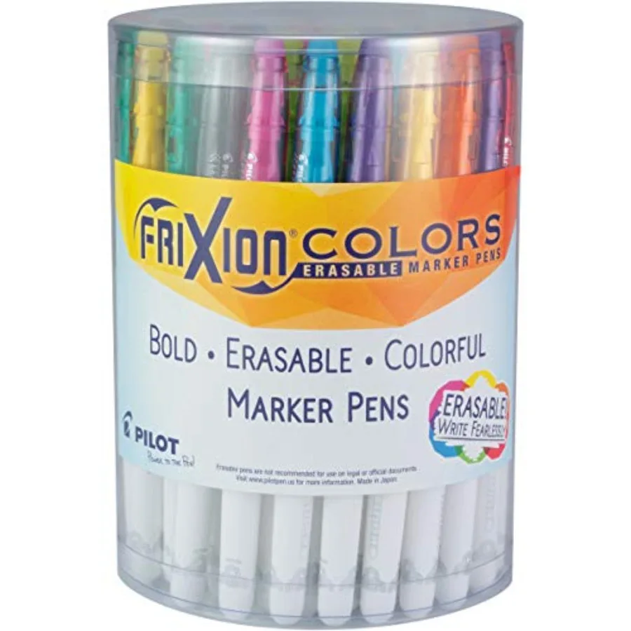 

FriXion Colors Erasable Marker Pens Bold Point Assorted Color Inks Tub of 36
