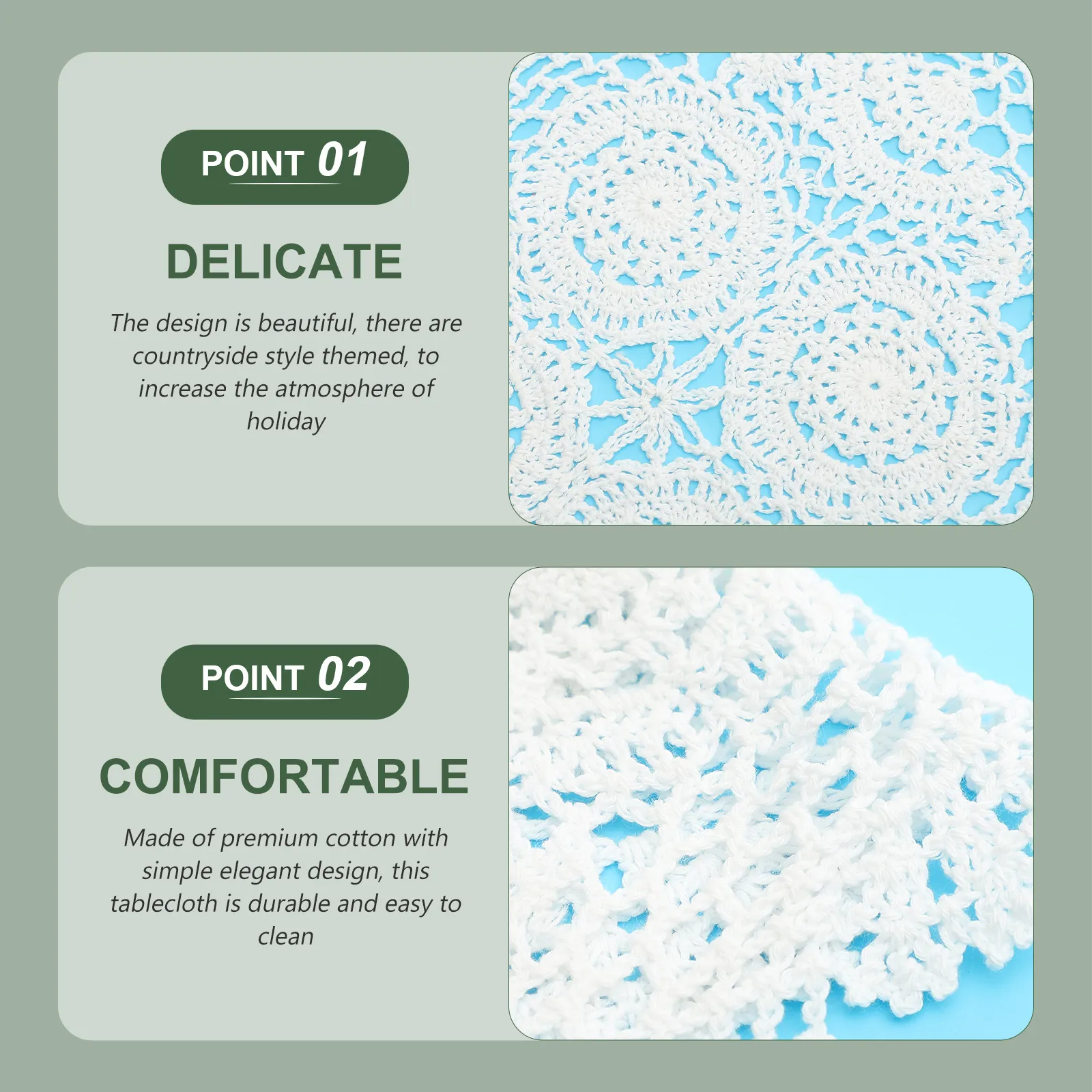 

Decorative Cotton Table Mat Rustic Placemat Lace Dinning Table Ornament for Home Party Hotel Wedding Fine Details