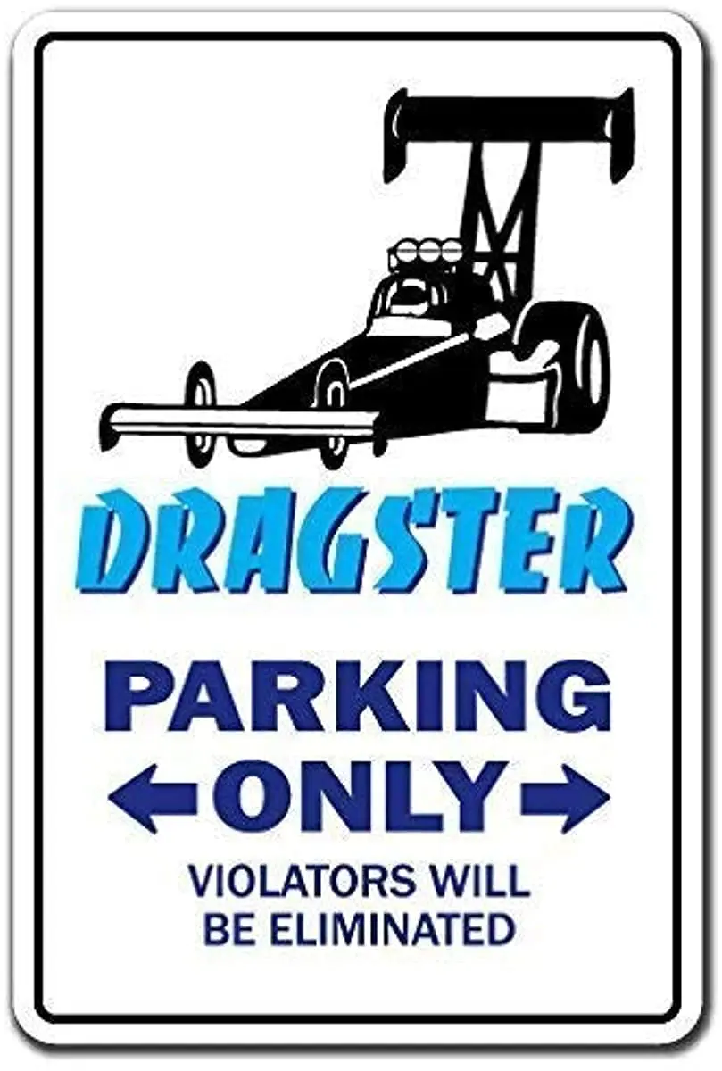 Tin Sign Vintage Metal Sign Dragster Drag Racing Sports Car Hobby Speed Sign Man Cave Decorative Aluminum Sign 11.8