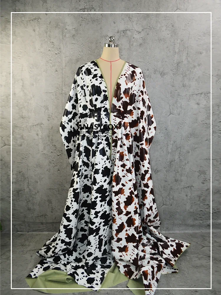 

Мягкая матовая ткань из искусственной кожи с рисунком коровы, дизайнерская ткань для одежды, сумка для шитья своими руками, ткань для двора