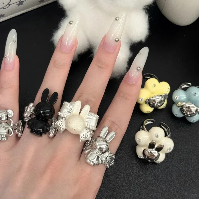 Miffy Find Yourself Ring Series Blind Box Couple Ring Exquisite Zircon Ring Fashion Matching Decoration Gift For Friends