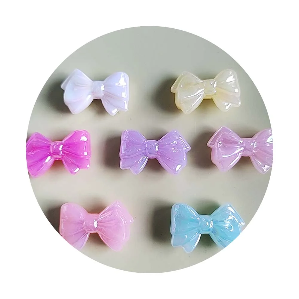 Multi Color Acrylic Bowknot Beads Cute Bow Spacer Charms For Bracelet DIY Jewelry Accessories