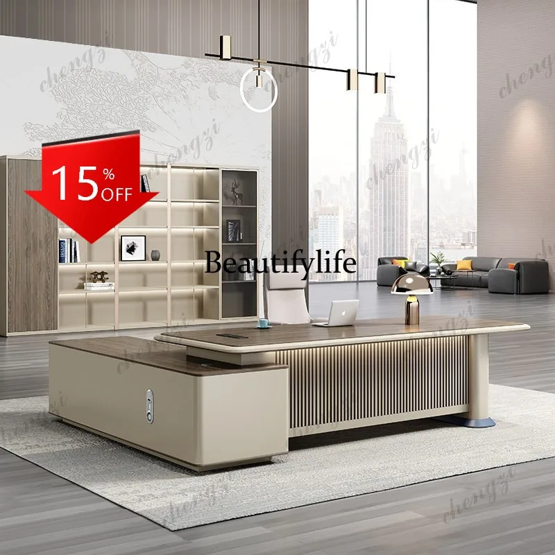 D80 High-end single desk office boss  simple modern class desk president desk combination
