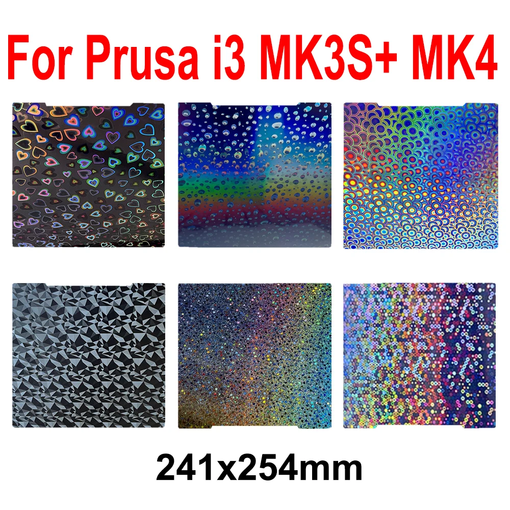 

Build Plate for Prusa MK4 PEI Sheet Double Sided 3D Printing PEO PET Hot Bed for Prusa i3 MK3 MK3S+ MK4 3D Printer Accessories