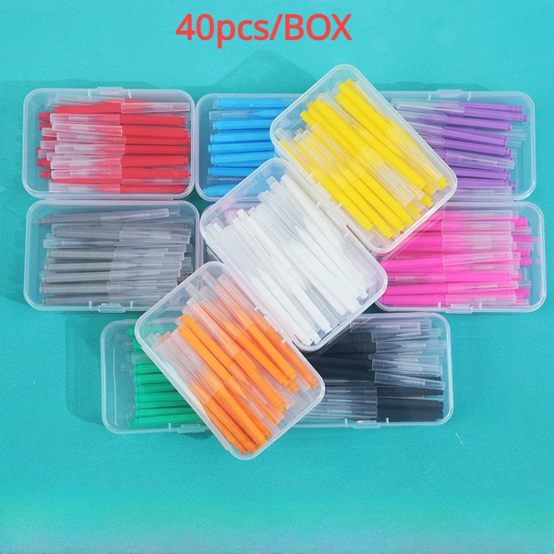 

40PCS/box I Shaped Interdental Brush Denta Floss Interdental Cleaners Orthodontic Dental Teeth Brush Toothpick Oral Care Tool