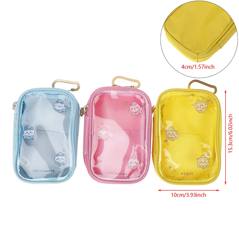 Anime Chikawa Transparent Doll Bag Hachiware Usagi Plush Toys Bag Waterproof Pvc Girl Jelly Bag Portable Stationery Bag