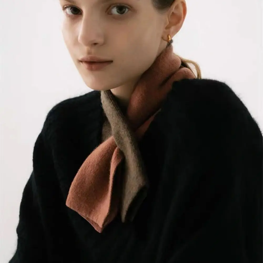 

Fashion Warm Wool Scarf Knitted Texture Breathable Knitted Scarf Lightweight Cashmere Texture Scarf Autumn Winter