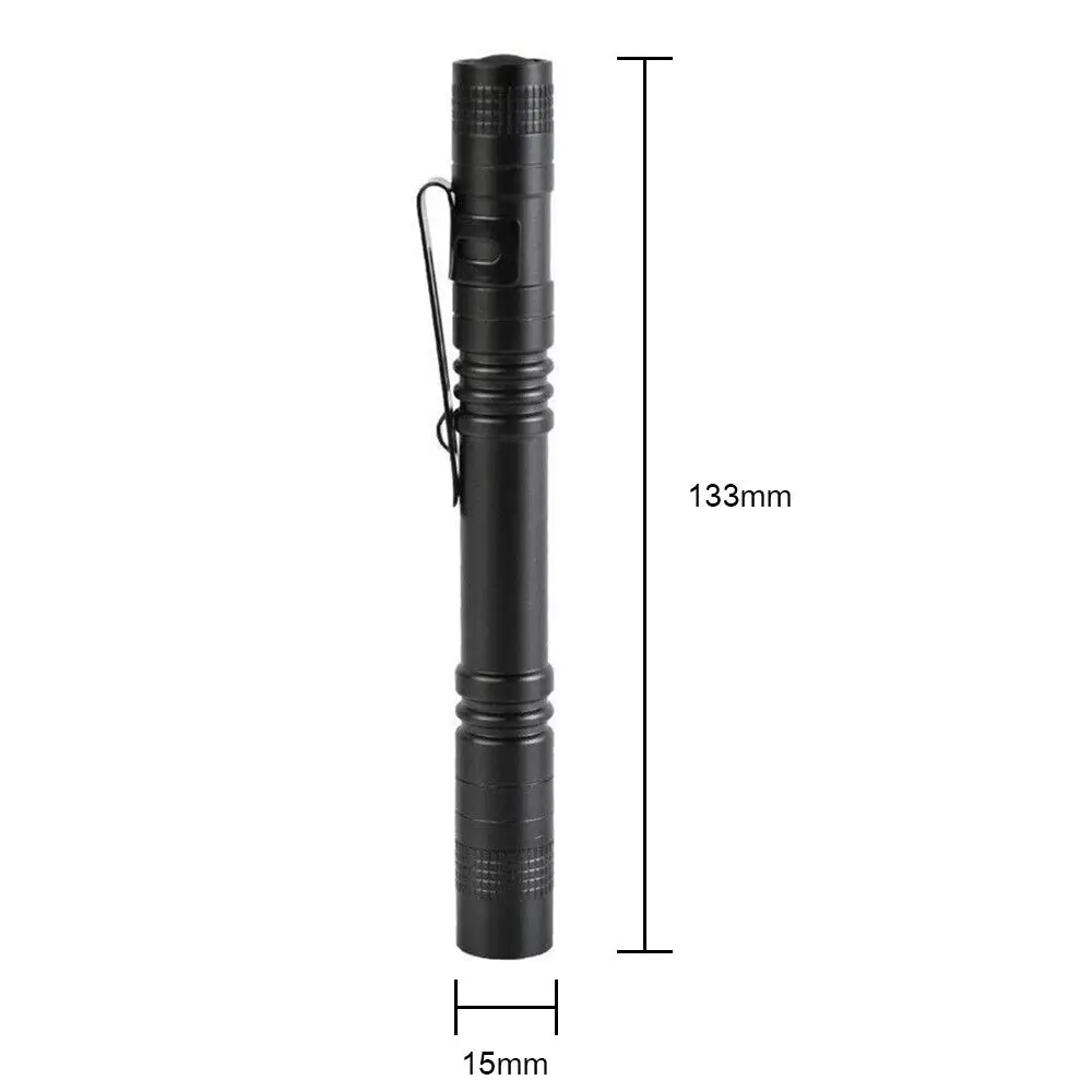 Mini LED Pen Clip Pocket Flashlight Battery-powered Torch White/Purple/Red Light