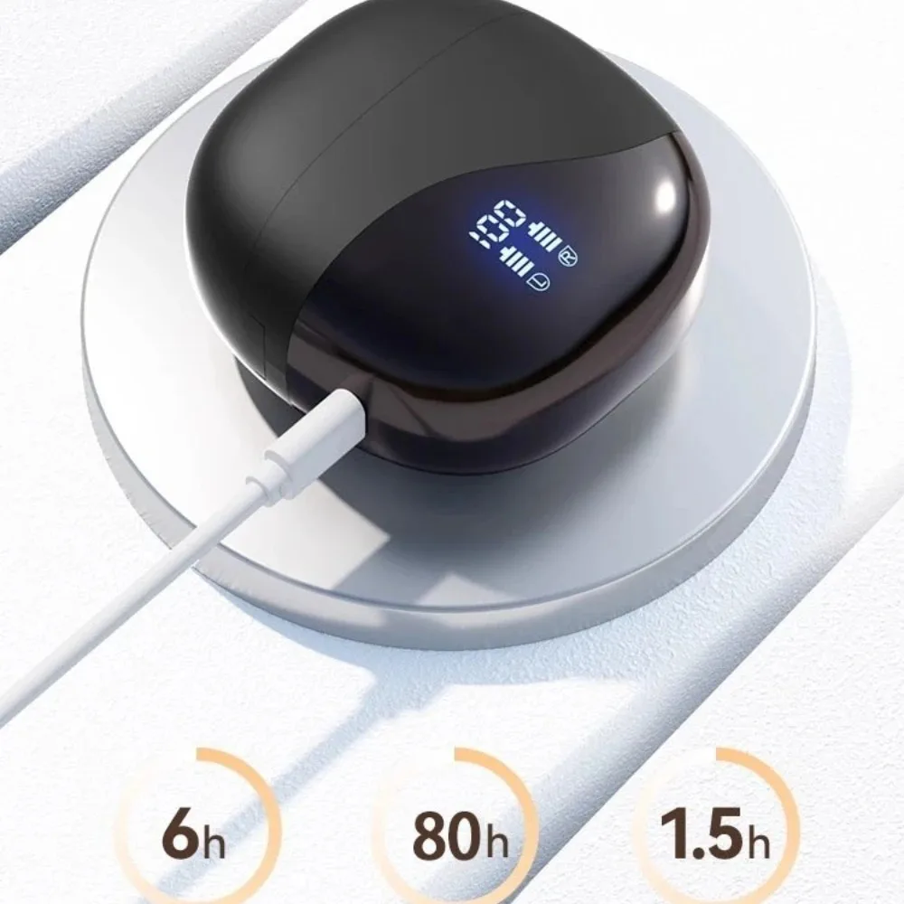 New Open Ear Earbuds Wireless Bluetooth Headphones with Noise Canceling Music Secure Hook Waterproof Design for Gym Running view 6