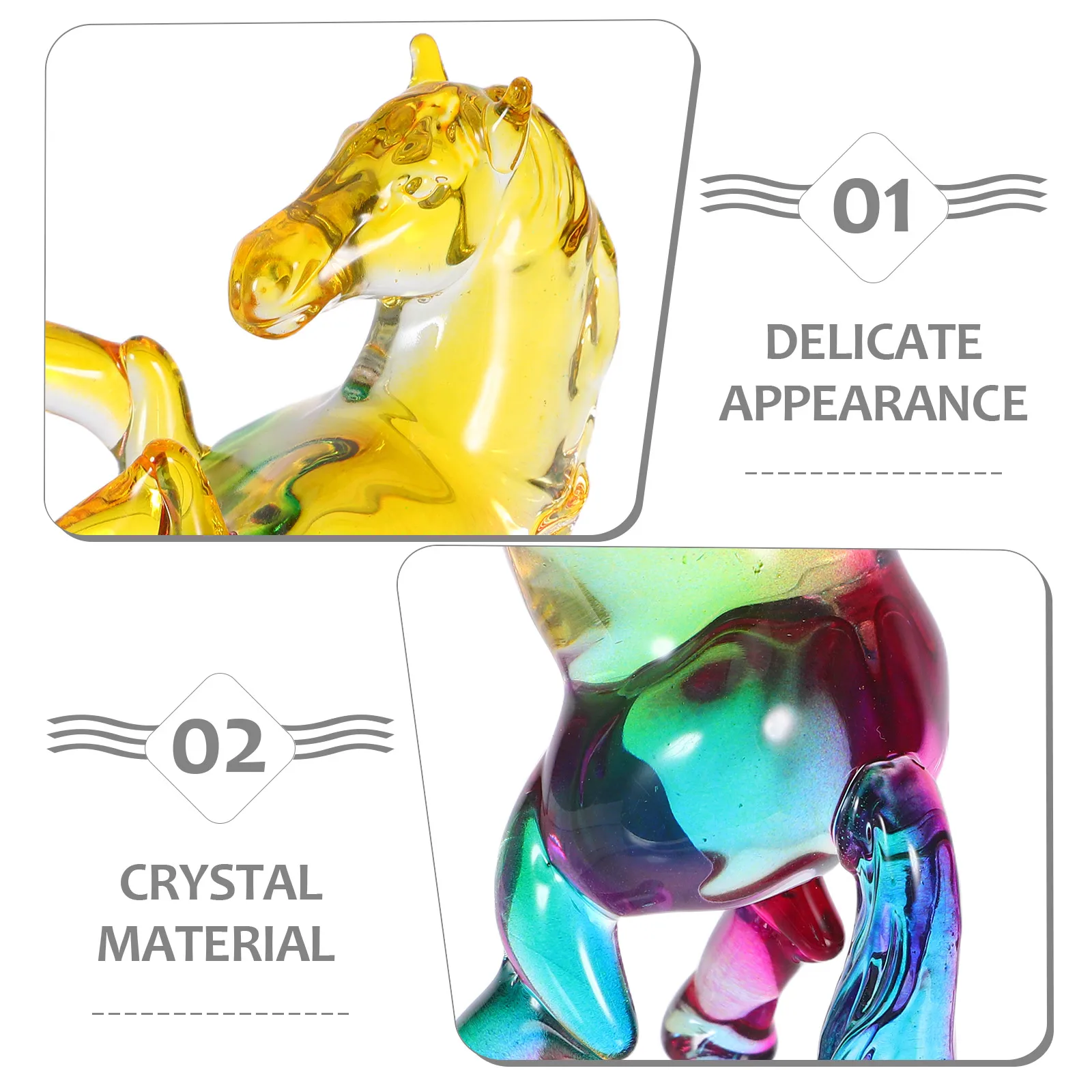 تمثال حصان كريستال 2026 سنة الحصان فنغشوي ديكور يرمز التقدم والنجاح لمكتب المكتب والمنزل الداخلي #4