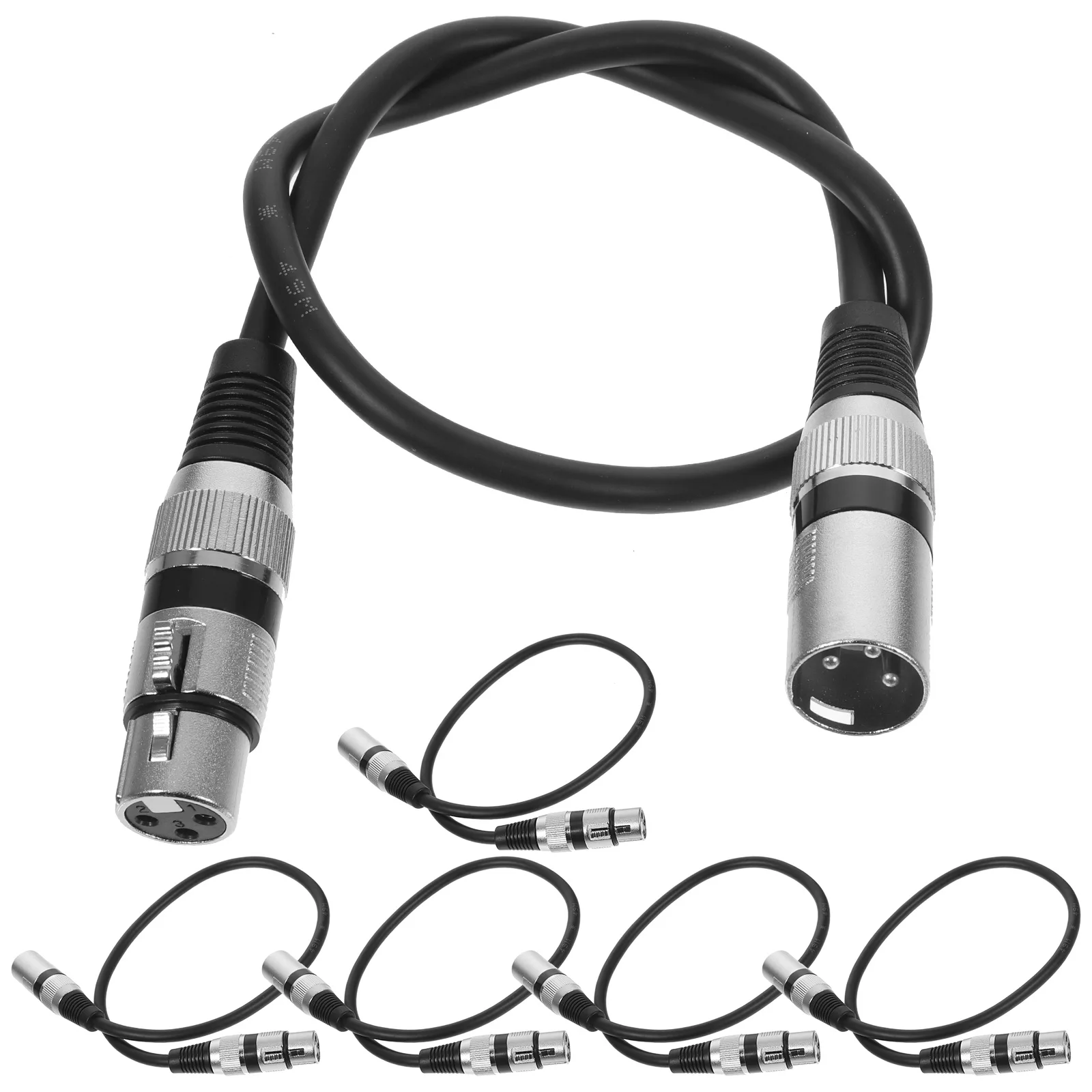 

6pcs Audio Cable 3 Pin Male To Female Microphone Wire For Ktv Speaker Stable Signal Transmission Oxygen Free Copper Durable