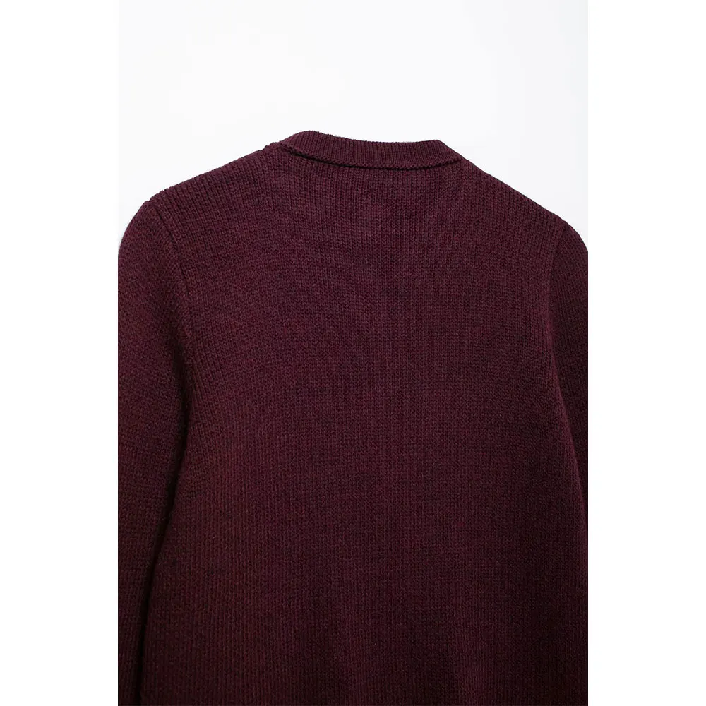 DUOPERI Frauen Strickjacke Fashion Solid Strick Pullover Oansatz Langen Ärmeln Casual Weibliche Eleganz Chic Dame Outfits