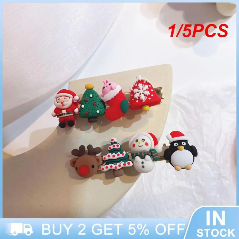 1/5PCS Practical Bangs Clip Festive Christmas Hairpin For Long Hair Popular Jewelry Best Selling Multi-function