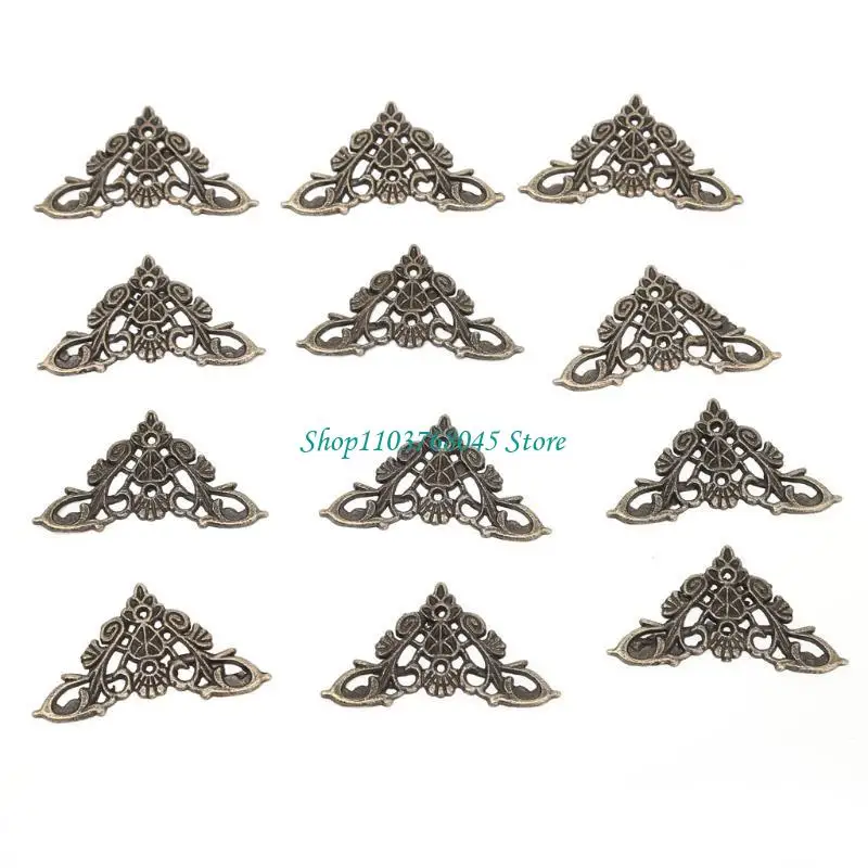 R53F 12x Antique Bronze Decorative Jewelry Gift Box Album Feet Leg Corner Protector