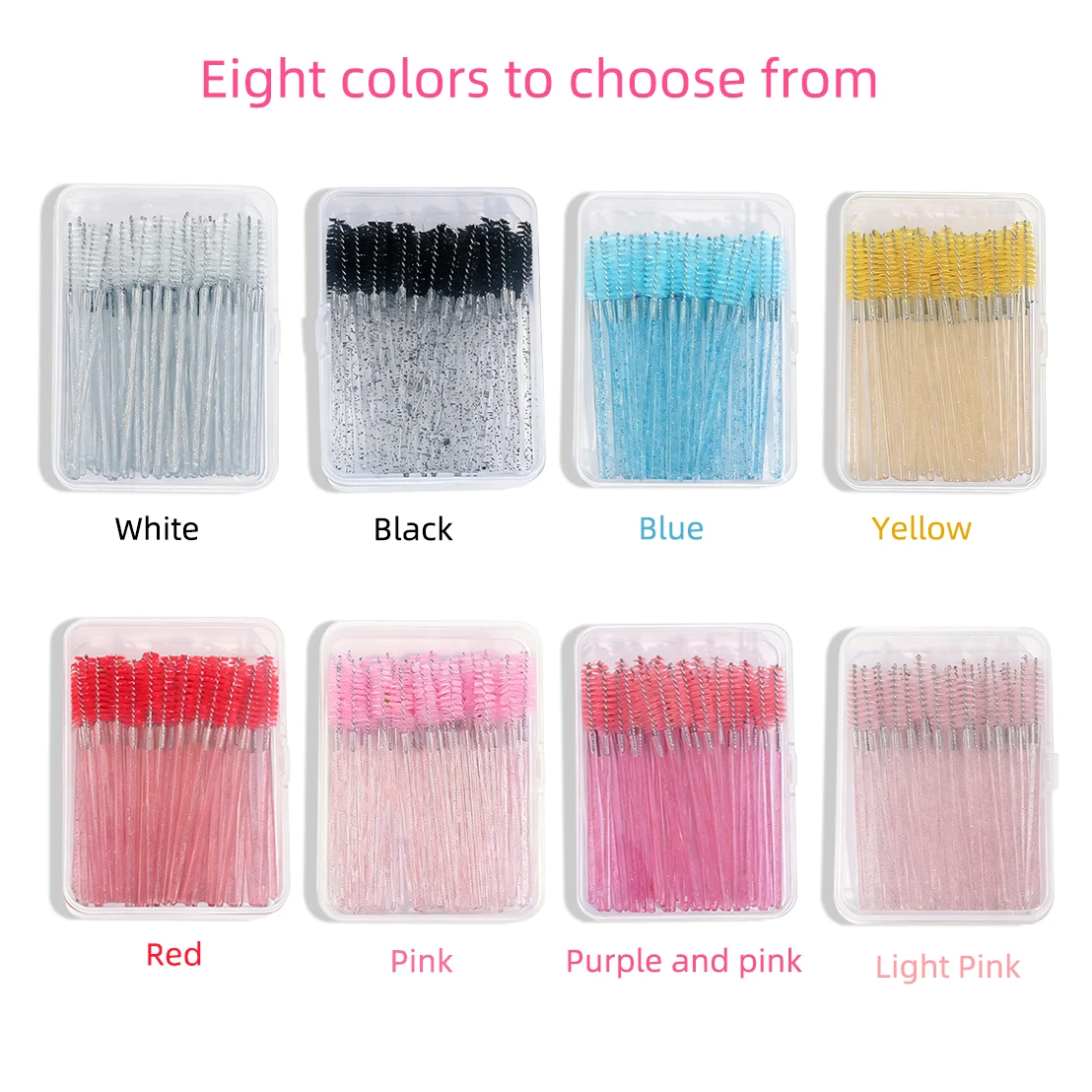 20pcs/50pcs disposable eyelash brushes, used for eyelash grafting, eyelash care, pp box packaging, suitable for home and travel