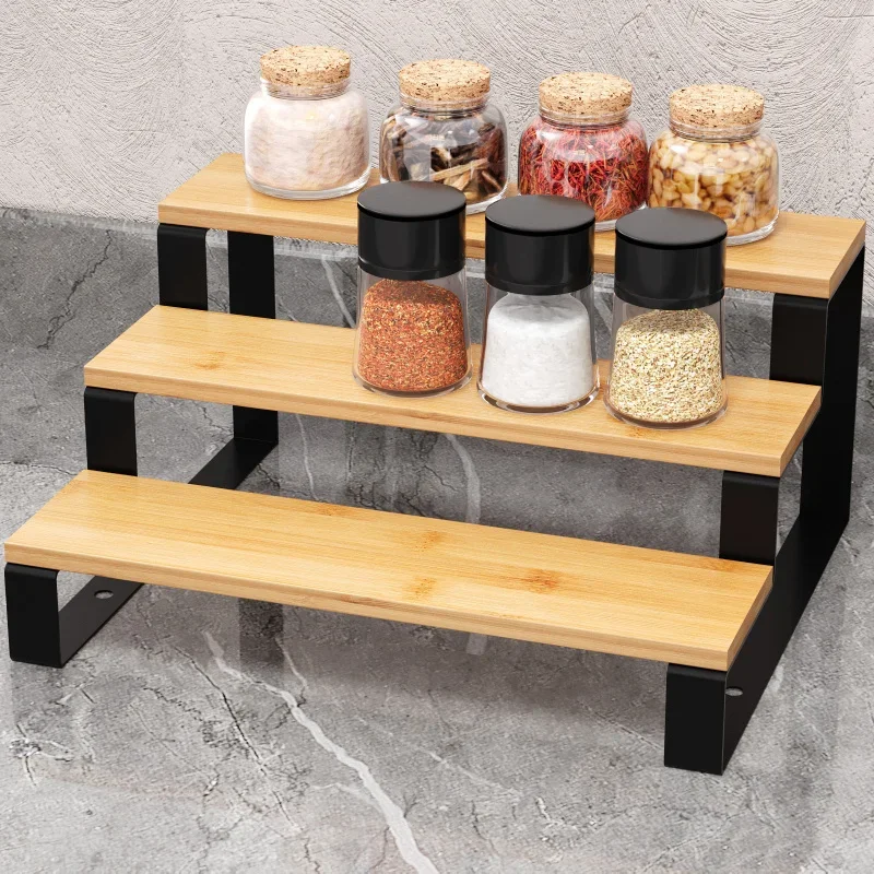 2-tier-kitchen-countertop-bamboo-spice-rackcondiment-boxes-storage-organizersalt-and-pepper-botters-shakers-container-shelf