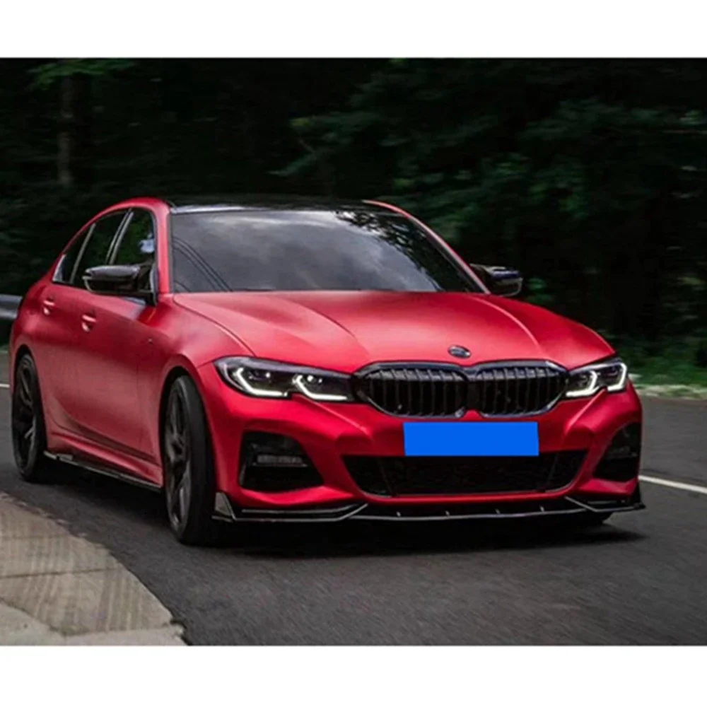 2019 2022 For BMW 3 Series G20  3PCS MP Style carbon fiber Car Front Bumper Lip Spoiler Diffuser Detachable Body Kit Cover Guard