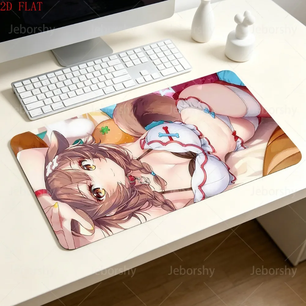 Hololive Inugami Korone Large Desk Pad Non-slip Gaming Mouse Pad For PC Laptop Room Decor