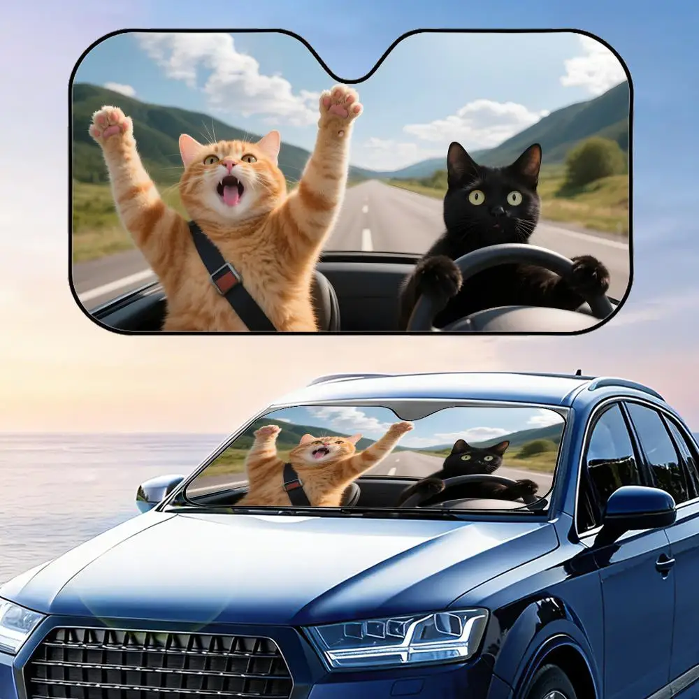 Funny Drive Cat Sun…
