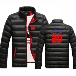 2023 Fabio Quartararo Motorcycle Rider Racing Winter Men Outwear Coats Solid Stand Collar Windbreak Cotton Padded Down Jacket