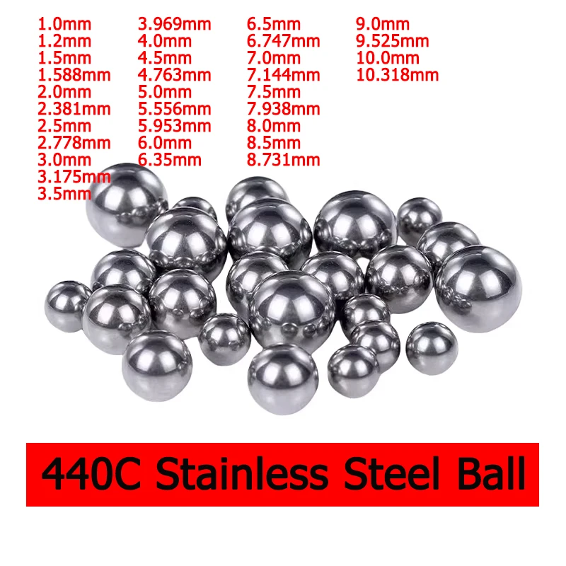 

440C Stainless Steel Ball High Precision Solid Smooth Round Beads 11.1125mm-90mm for Bearing Slingshot Bike Scooter