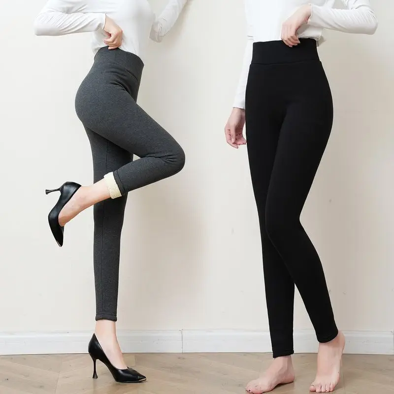 2024 New Women Pants Slim Thicken Trousers Elastic Leggings High Waist Pencil Pants Lady Daily Wear Elastic High Waist T244