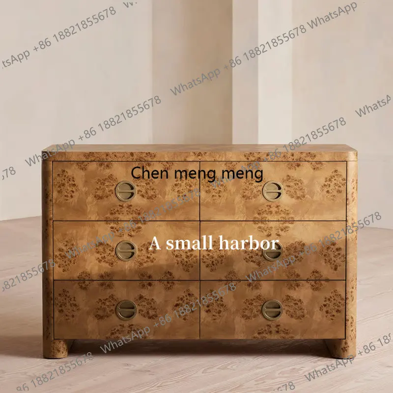 

American retro tree tumor dining side cabinet multi-functional wall entrance decorative cabinet six bucket cabinet