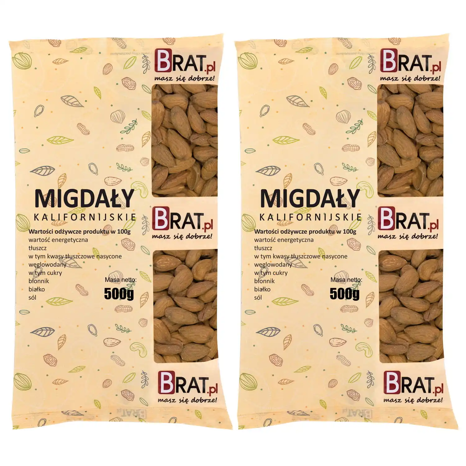 Migdały Kalifornijskie 1kg (2x500g)
