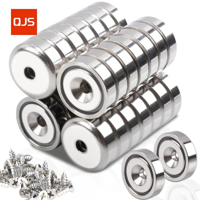 

30Pcs Super Strong Round Cup Neodymium Magnets Heavy Duty, Countersunk Hole Pot Magnets, Kitchen Tool Holding (16x5 Hole 3.5mm)