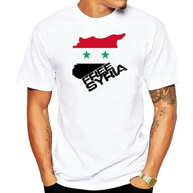 Free Syria Bashar Al - Assad Assad Rebel Syrian Country Flag Refugees T Shirt T Shirt Casual Men Clothing