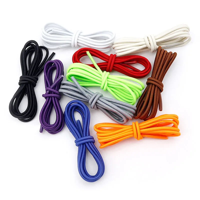 1Pair Elastic Shoelaces 3mm Shoelaces Children Adult Quick Lazy Laces 60-180cm Rubber Sneakers Running Shoelace 12 Colors