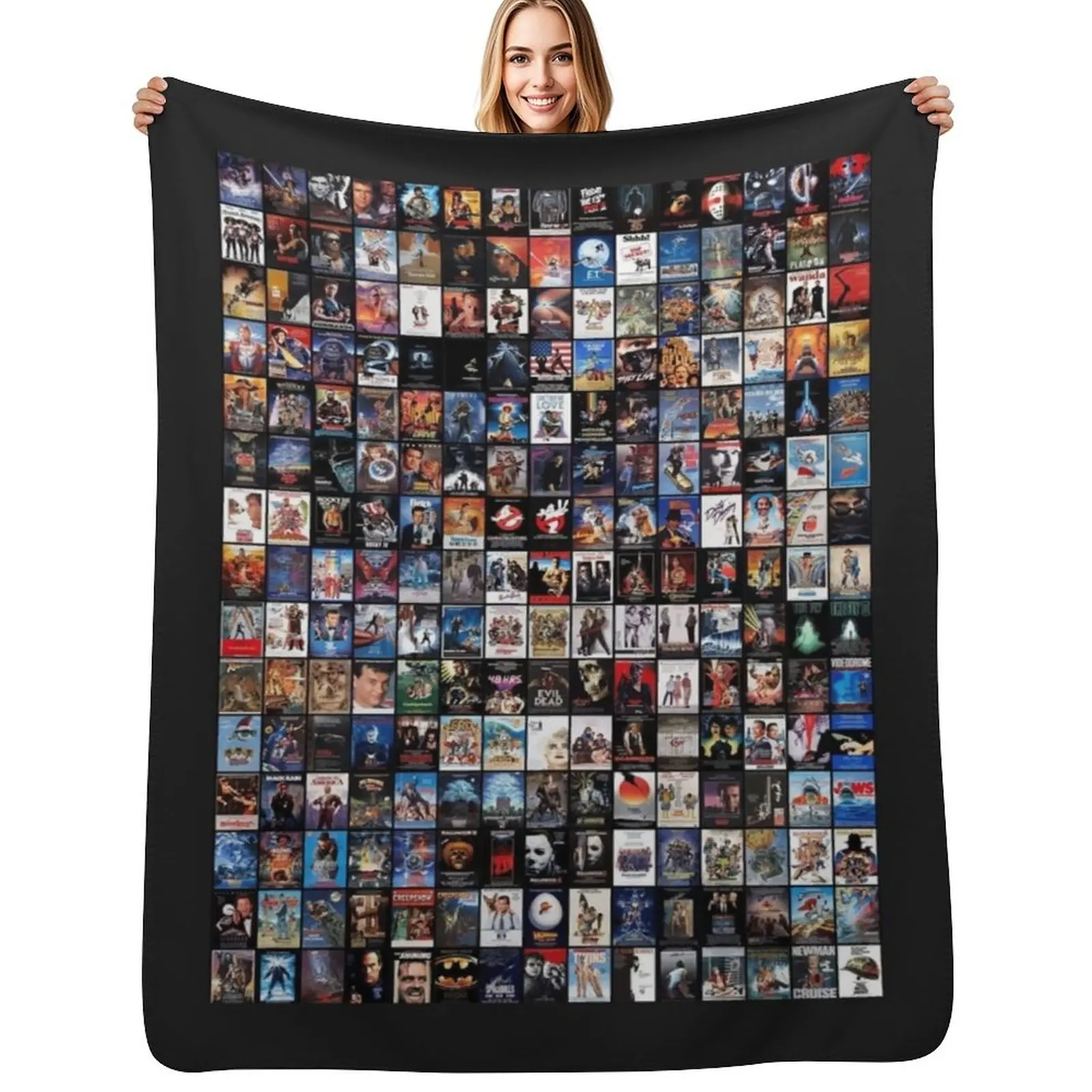 

Movie Posters from the 80s Classic Throw Blanket Color Fast Cozy Throw Blanket