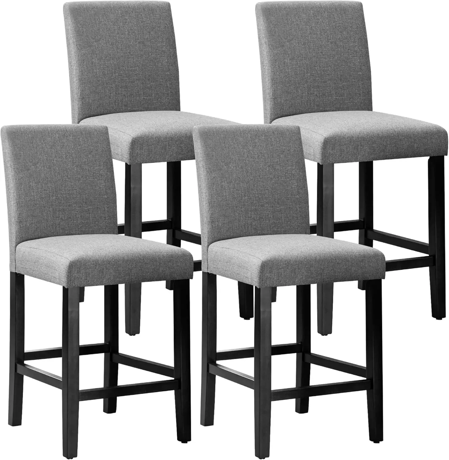 

GOTMINSI Counter Height Bar Stool, Classic Upholstered 24 Inches Counter Height Stools Set of 4 barstools with Solid Wood Legs a