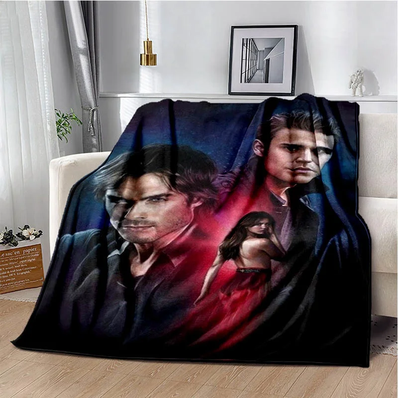 The Vampire Diaries Damon salvatore printed blanket Warm Flannel blankets Soft and comfortable blanket bed linings Birthday Gift