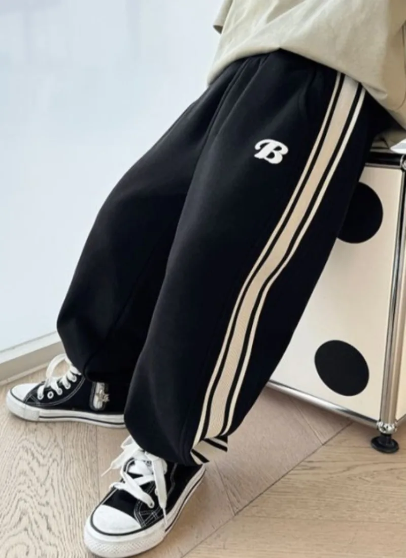 2025 New Boys' Sports Jogger Pants for Toddler & Big Kids, Spring Autumn Color-Blocked Cuffed Design, Comfortable Kids Pants view 4