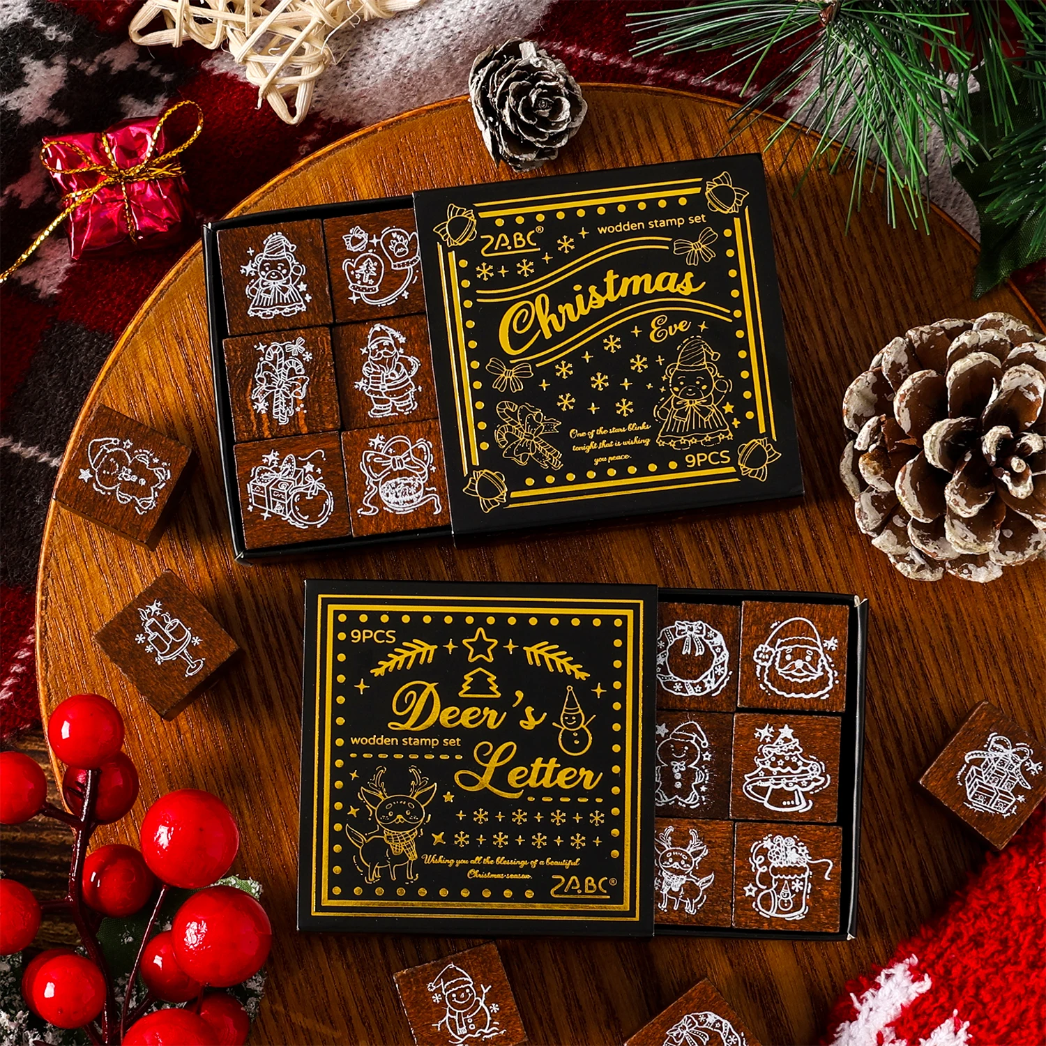 2packs/LOT Christmas Eve series stamp DIY stamps stationery scrapbooking standard wood stamp