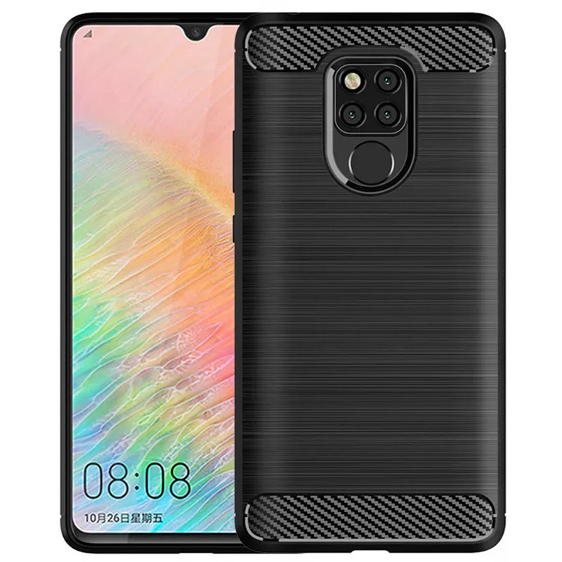 

Carbon Fiber Case For Mate 20 X Slim Fit Shockproof Silicone Anti-Knock Back Cover for Huawei Mate 20X Soft Phone Cases Bumper