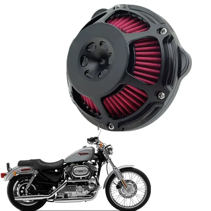 for Harley XL Sportster 883 1200 Softail Dyna Touring moto Parts Air Cleaner Cnc Filter Cut Intake Aluminum Black Cover