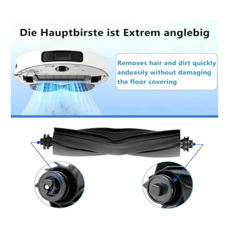 1 spazzola principale, 4 filtri, 4 spazzole laterali per Dreame L10S Ultra come mostrato in plastica per Dreame L10S Ultra, L10 Ultra, L10 Prime